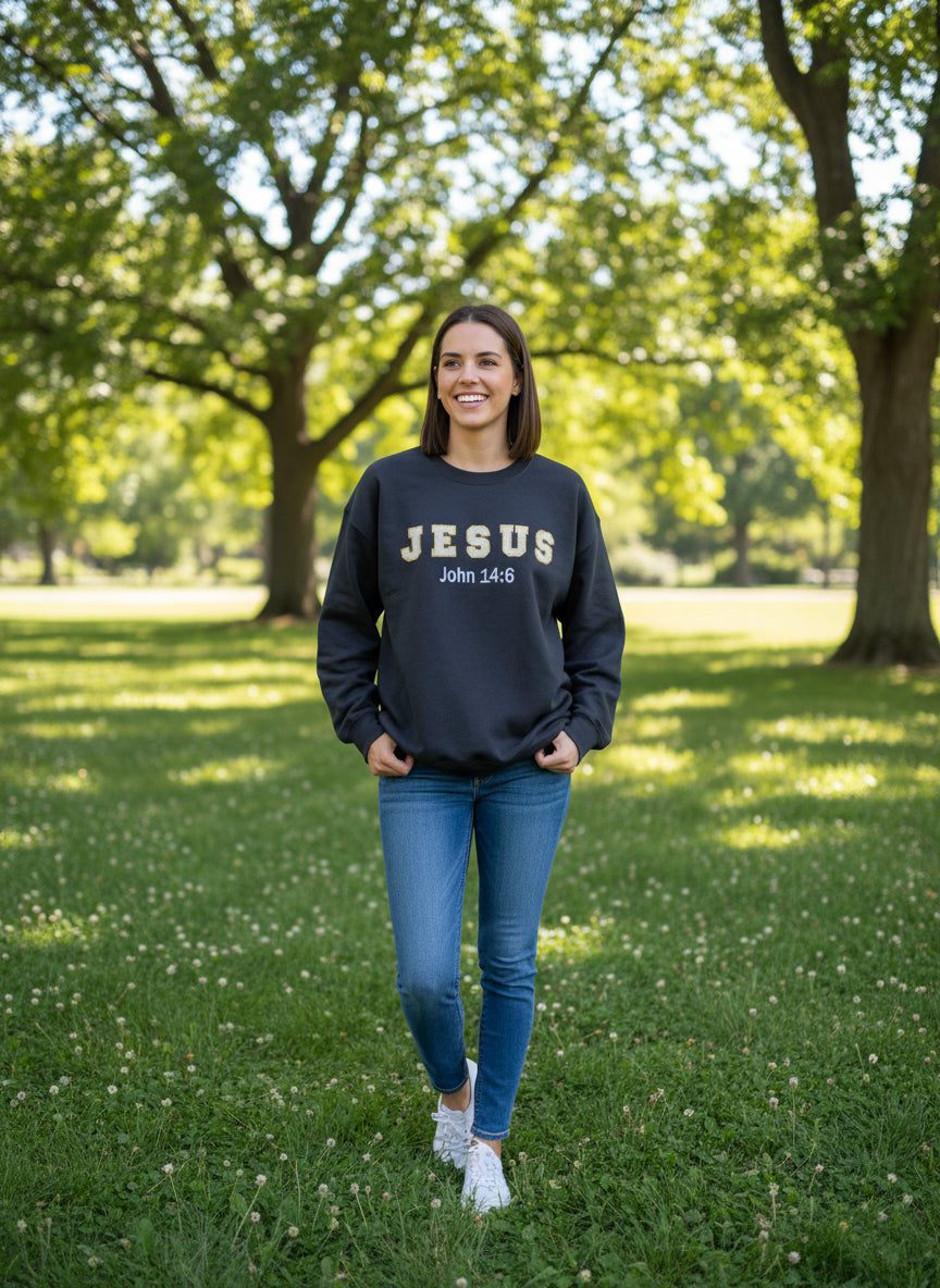Women's Sweatshirt John 14:6 Chenile Patch