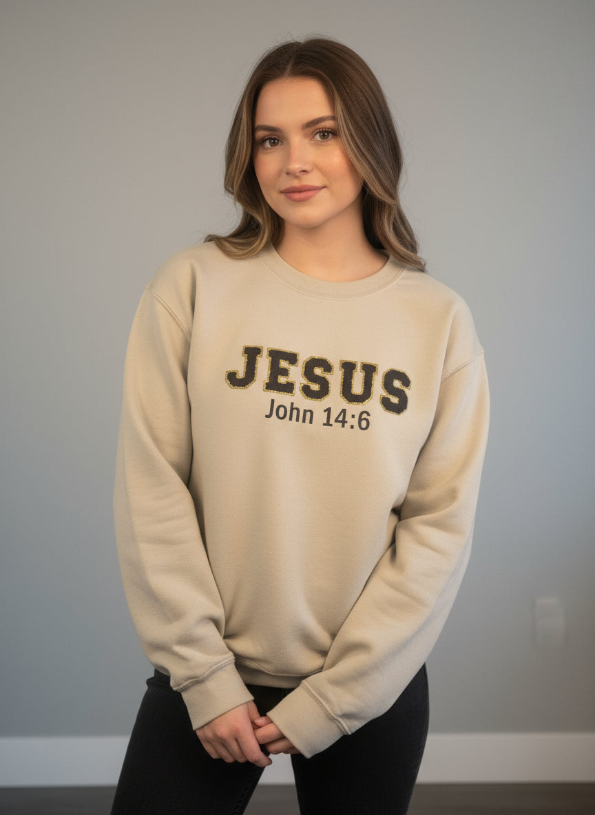 Women's Sweatshirt John 14:6 Chenile Patch