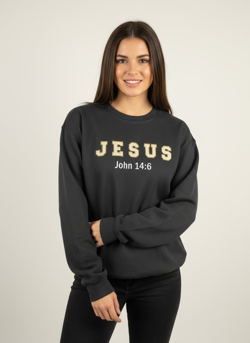 Women's Sweatshirt John 14:6 Chenile Patch