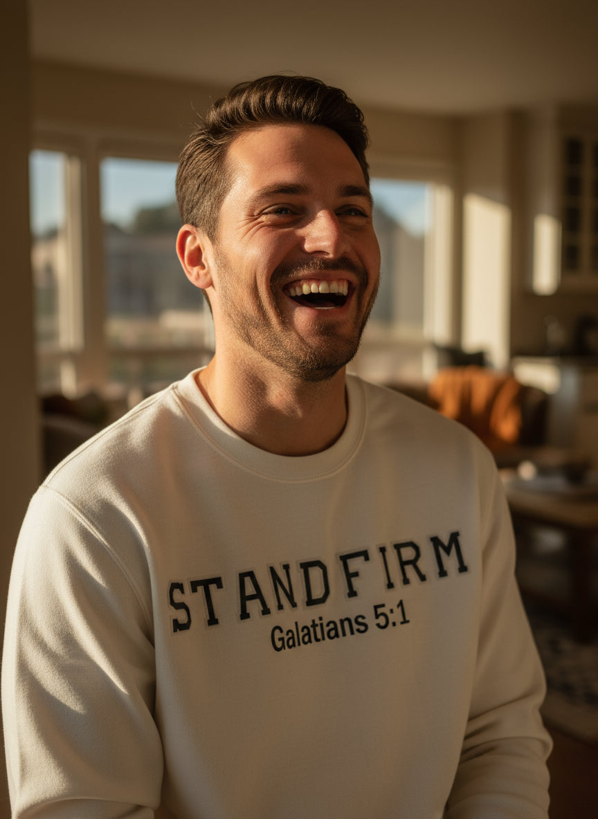 Unisex Sweatshirt Standfirm Galatians 5:1 Chenile Patch