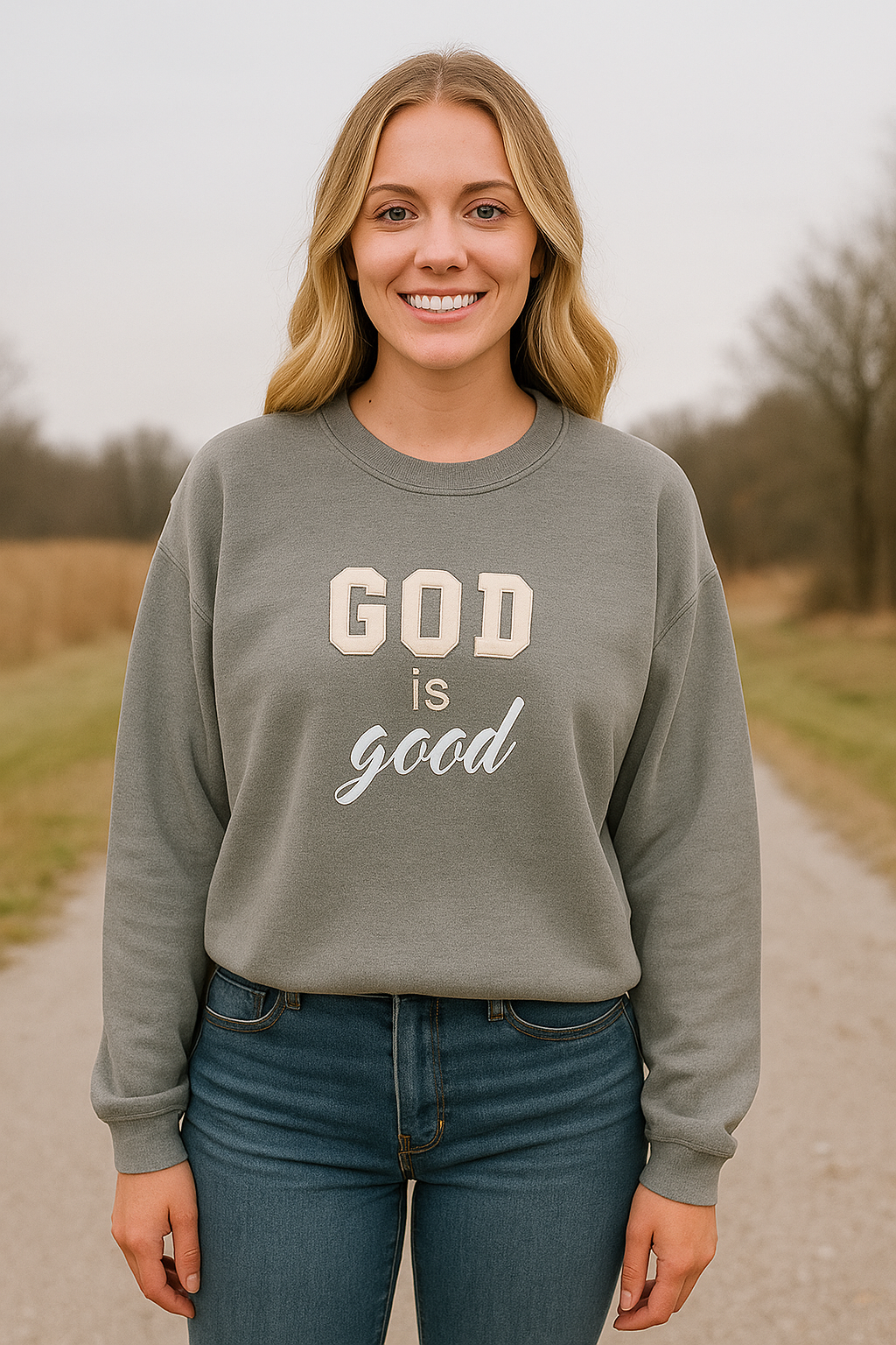 Unisex Sweatshirt writing: GOD is good