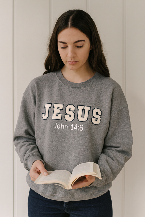 Unisex Sweatshirt John 14:6 Chenile Letters Available in Different Colors