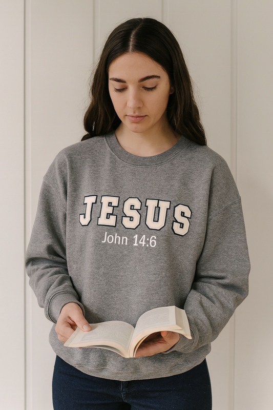 Unisex Sweatshirt John 14:6 Chenile Letters Available in Different Colors