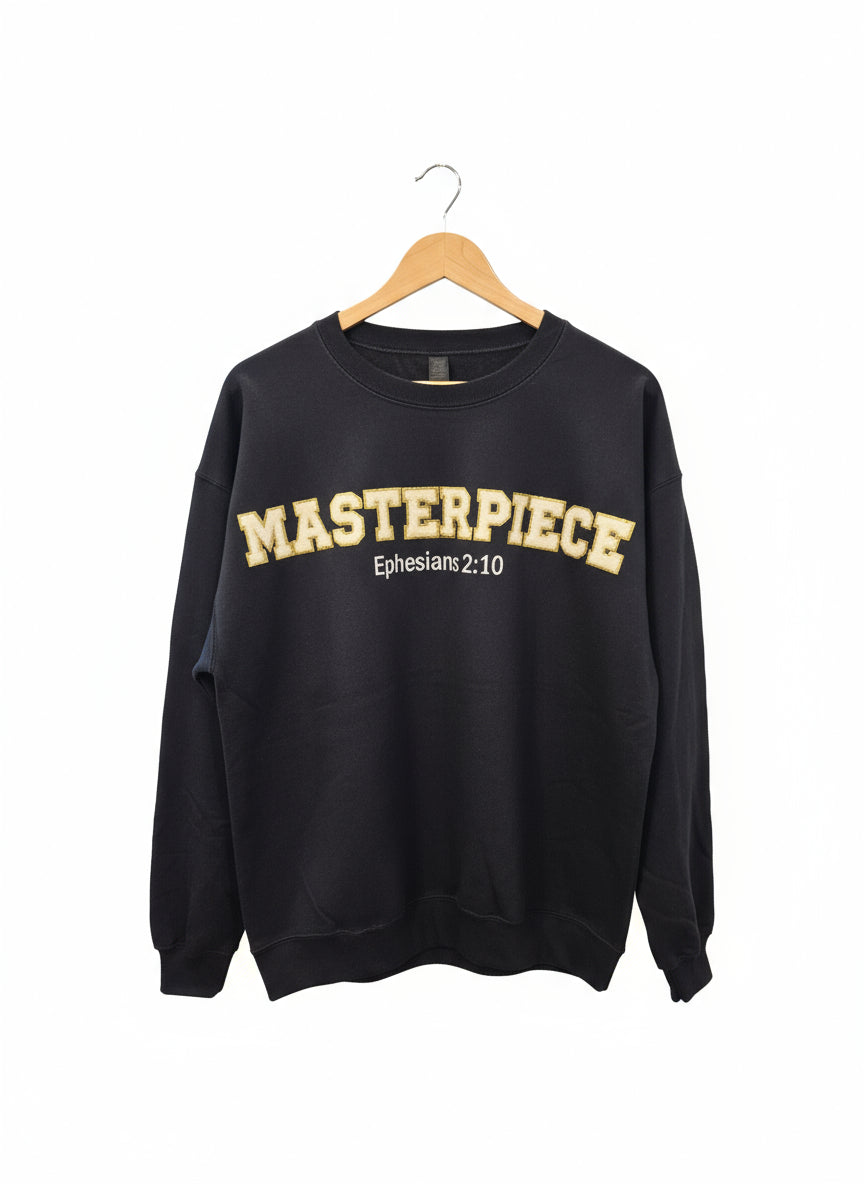 Women's Masterpiece Sweatshirt Ephesians 2:10 with Chenile Patch