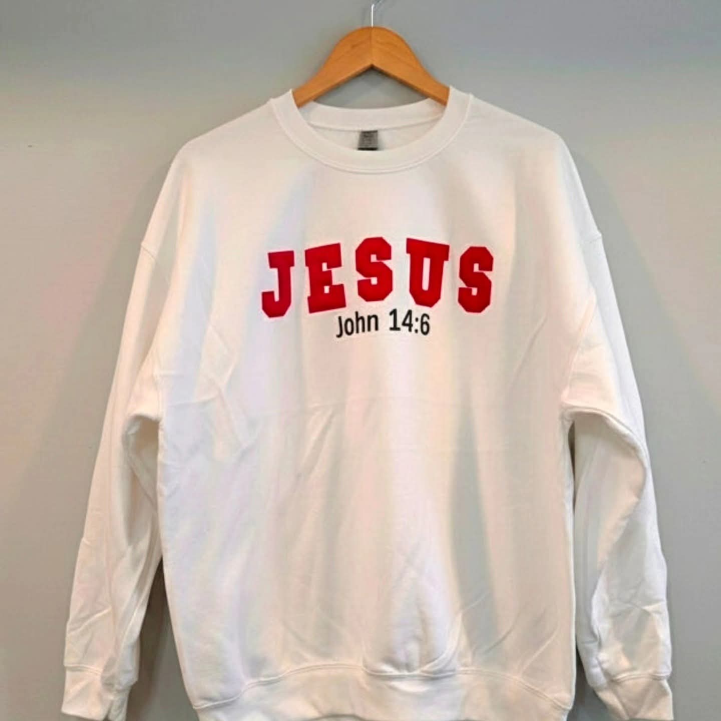 Unisex Sweatshirts with Jesus Red Letters