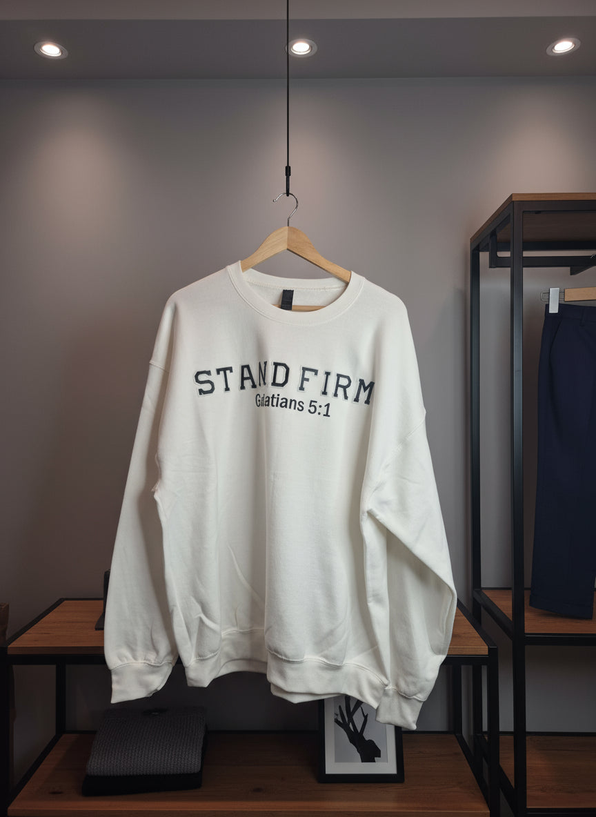 Unisex Sweatshirt Standfirm Galatians 5:1 Chenile Patch