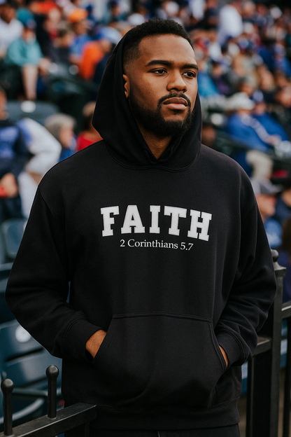 Faith Hoodie 2 Corinthians 5:7 - Christian Sweatshirt for Men & Women | Walk by Faith