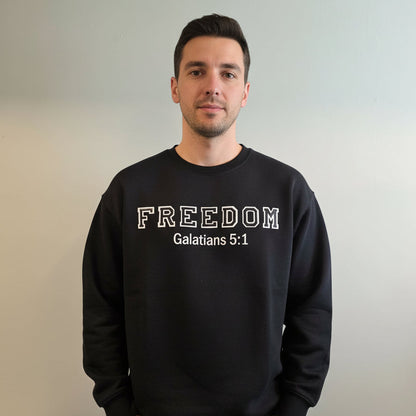 Unisex Sweatshirts Freedom Galatians 5:1 Chenile Patch